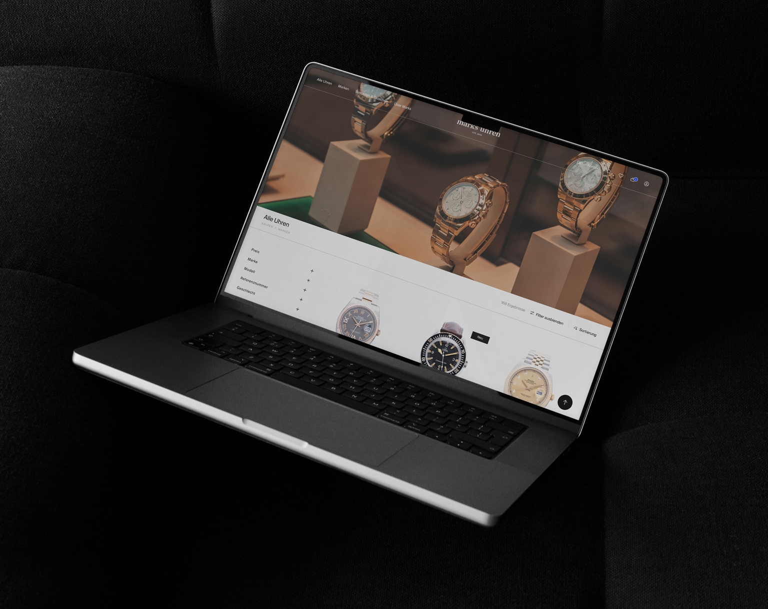 Marks Uhren Laptop Mockup